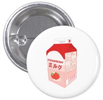 Bouton de lait de fraise Badges