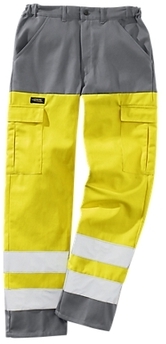 Pantalon de travail haute visibilité jaune/gris Pe