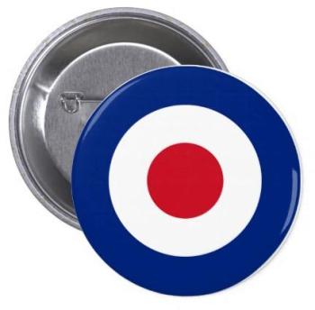 Rouge bleu et blanc de bouton de mod Pinback Pins