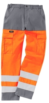 Pantalon de travail haute visibilité orange/gris P