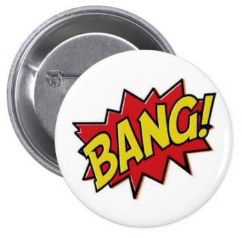Bouton de coup de super héros de bandes dessinées