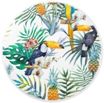 Aquarelle tropicale doiseau de perroquet dananas