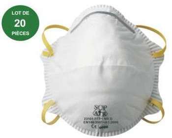 SUP AIR - Masque respiratoire FFP1 - 20 pièces - 23101 SUP AIR - Masque respiratoire