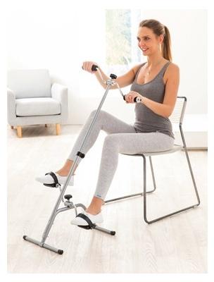 Pédalier exerciseur pieds et mains gris