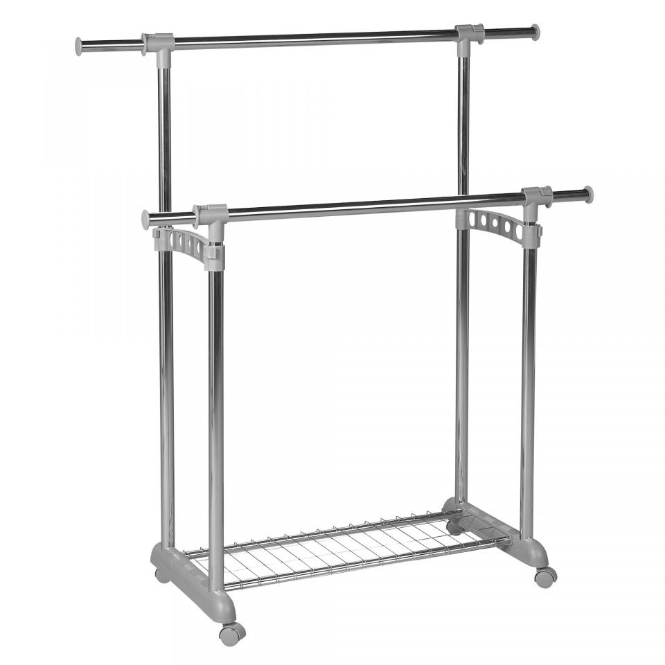 Portant vétements double extensible