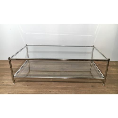 Grande Table Basse en Chrome de Roche Bobois, 197