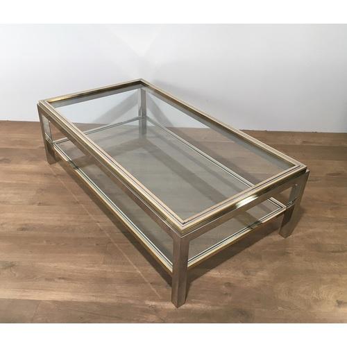 Table Basse Vintage en Verre et en Laiton par Wil