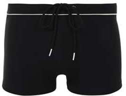 EMINENCE Boxer de bain Voyage noir piping écru
