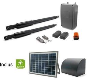 Kit motorisation de portail solaire à 2 battants