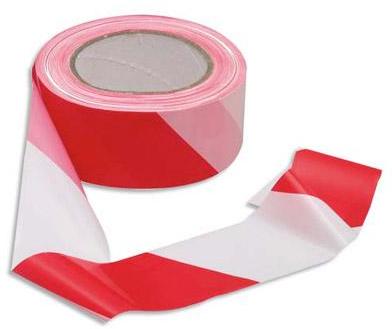 Ruban non adhésif rouge et blanc 100m x 5cm En polypropylène Ruban non adhésif rouge et