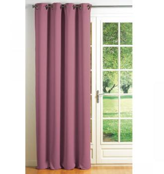 Rideau Occultant Uni Rose Dragée 140x260