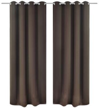 VidaXL 2 pcs Rideau Blackout Occultant Brun avec illets VidaXL 2 pcs Rideau Blackout