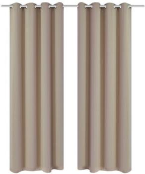 VidaXL 2 pcs Rideau Blackout Occultant Crème avec illets VidaXL 2 pcs Rideau Blackout