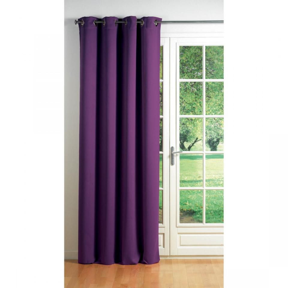 Rideau Occultant Uni Prune 140x260