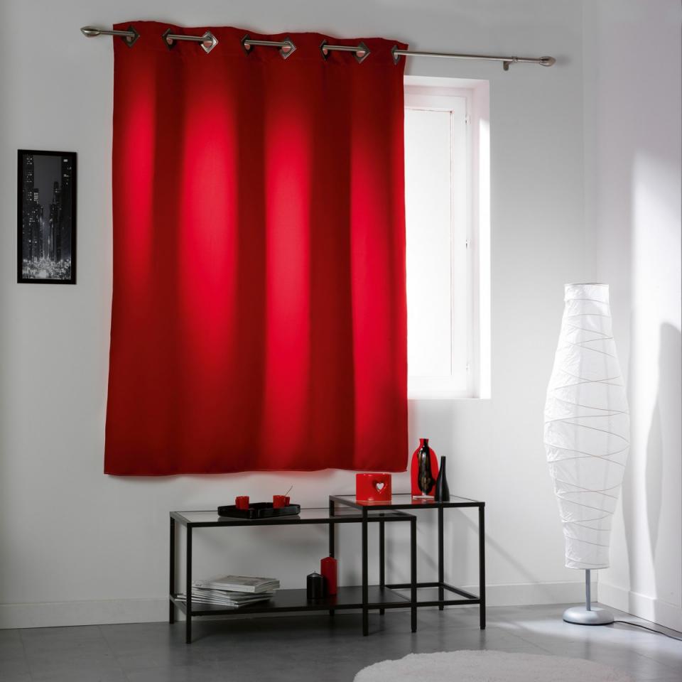 Rideau Occultant Uni Rouge 140x180