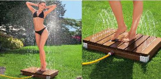 Douche de jardin en Teck