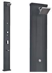 Douche solaire droite Alu noir 28 L avec rince-pie