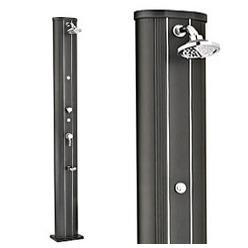 Douche solaire droite Alu noir 40 L avec rince-pie
