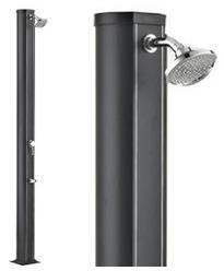 Douche solaire droite Alu noir 32 L avec rince-pie