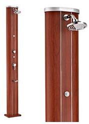 Douche solaire droite Alu aspect bois 40 L avec ri