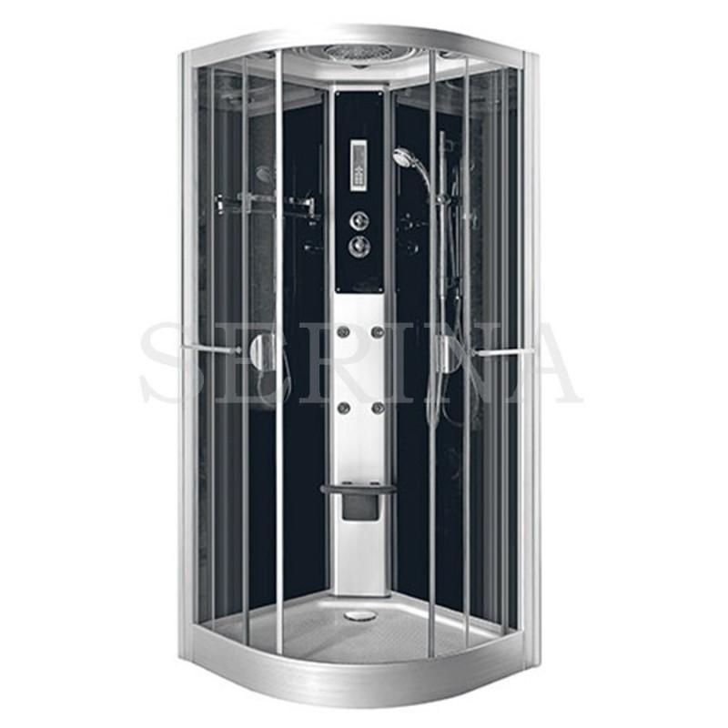 Cabine de douche 1/4 de cercle 90 avec toit alice