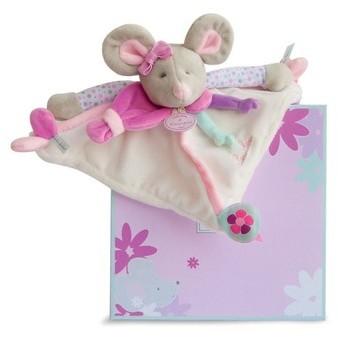 Doudou attache-sucette - lapin Happy - DOUDOU ET C