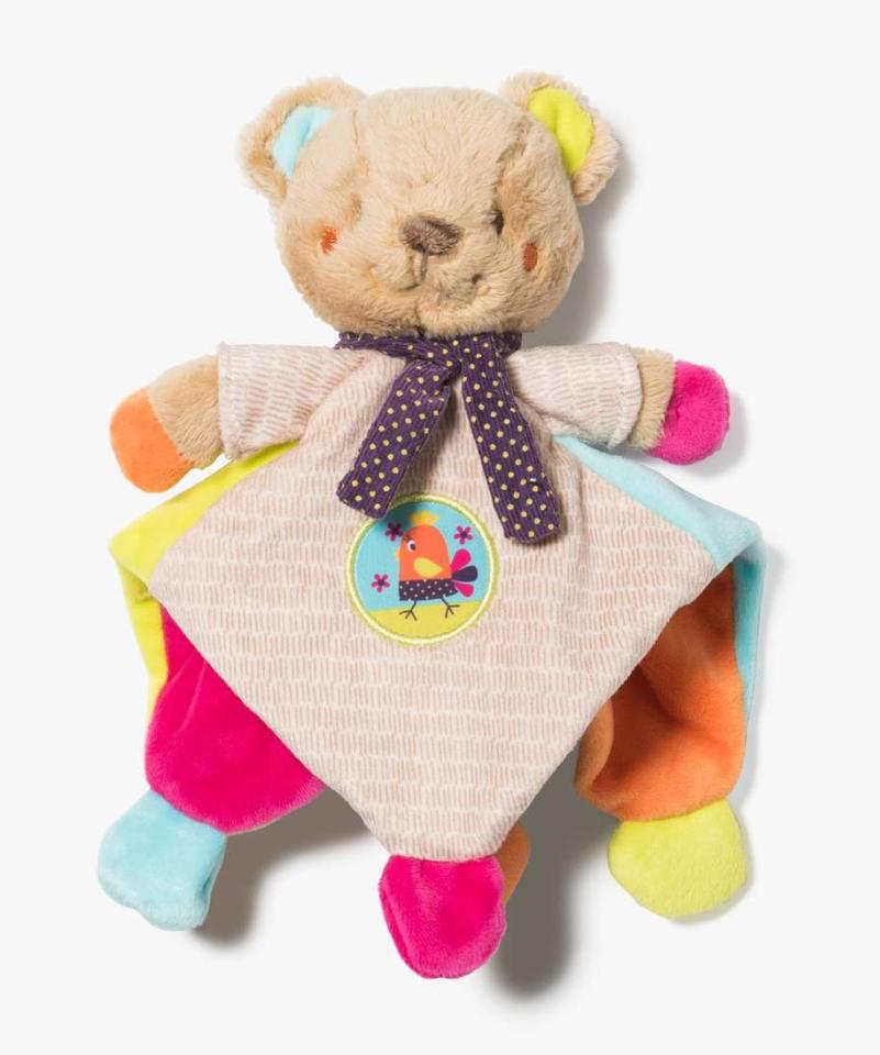 Gemo - Doudou plat ourson - Multicolore