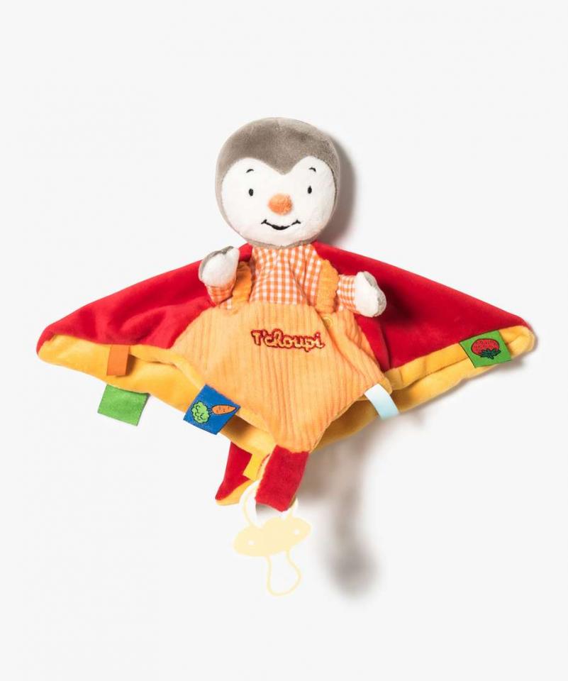 Gemo - Doudou plat avec tête de Tchoupi - Multico