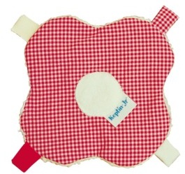 Doudou flowers rouge coton bio Keptin 13 Cm