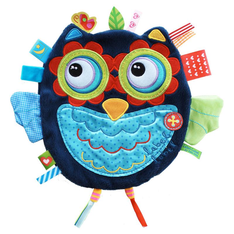 Doudou étiquettes Friends Hibou bleu LABEL LABEL