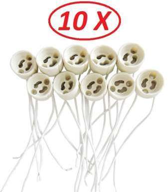 Lot de 10 Douilles Culot GU10 pour Ampoule Halogène Lot de 10 Douilles Culot GU10