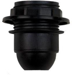 Douille simple bague E27 noire