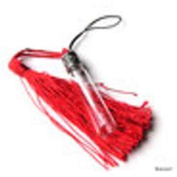 Bijou de portable fiole de parfum pompon rouge Bijou de portable fiole de
