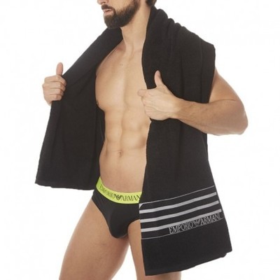 Drap de Bain Jacquard Sponge Noir Emporio Armani