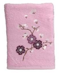 Serviette de toilette brodée Blossom rose blush