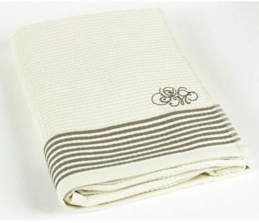 Drap douche nid dabeille écru