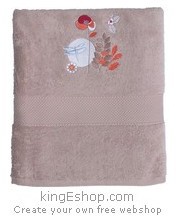 Serviette de bain brodée Fleurs Silhou.
