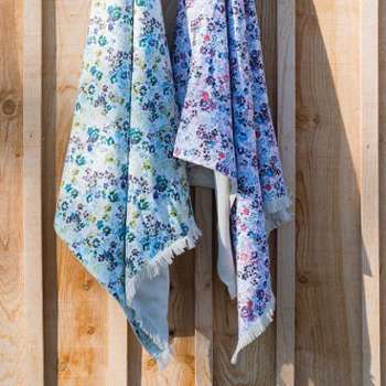 Harmony - Fouta en coton et éponge Kikoy Liberty Céladon Harmony - Fouta en coton et
