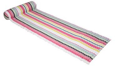 Tapis de plage en coton bayadère 60x170cm Multicol