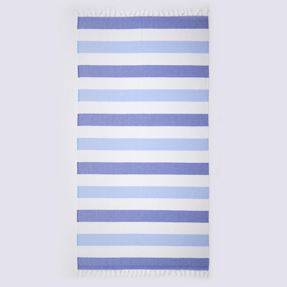 Fouta Coton Bleu 100x200cm - hammam et plage