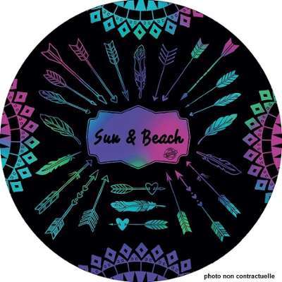 Drap de plage rond 150 cm Apaches black