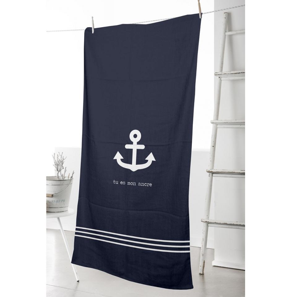 Serviette de plage Ancre Marine 305 g/m² 90 x 170