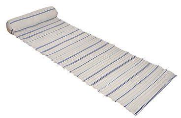 Tapis de plage en coton à rayures bleues 60x170cm