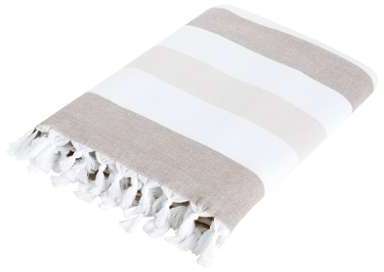 Fouta Coton Taupe 100x200cm - hammam et plage