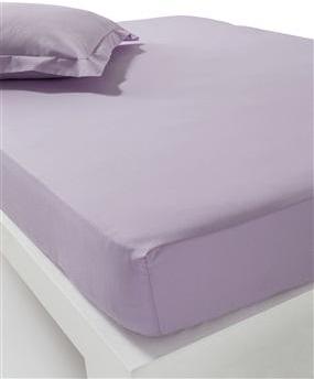 Drap-housse pur coton, bonnets 32 cm lilas