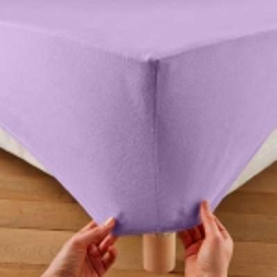 Drap-housse extensible uni toucher flanelle