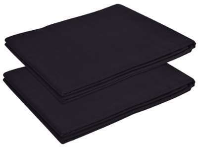 VidaXL Drap pour lit 2 pièces Coton 240 x 260 cm Noir VidaXL Drap pour lit 2 pièces