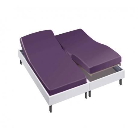 Drap housse pour lit articulé 2x80x200 en Percale