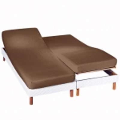 Drap-housse uni sommier articulé flanelle