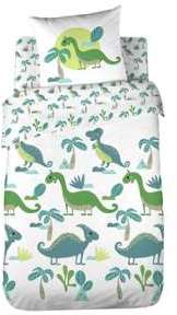 Drap housse 100 coton dinosaure palmier vert bleu 90x200cm Drap housse 100 coton dinosaure